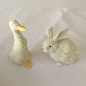 Department 56 Snowbunnies Easter Lot of 2 (2000 duck and 1997 bunny) Figurines